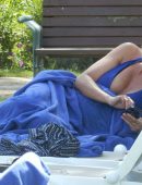 Denise van Outen in Swimsuit at Poolside in Marbella