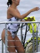 Eva Longoria in Swimsuit at a yacht in Hawaii