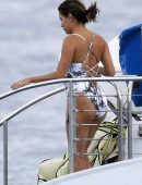 Eva Longoria in Swimsuit at a yacht in Hawaii