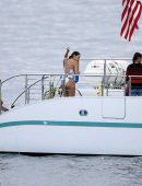 Eva Longoria in Swimsuit at a yacht in Hawaii