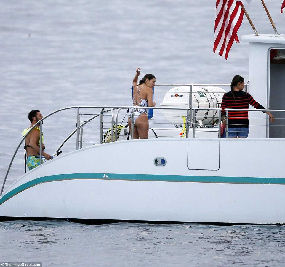 Eva Longoria in Swimsuit at a yacht in Hawaii