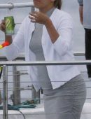 Eva Longoria in Swimsuit at a yacht in Hawaii