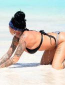 Jemma Lucy Sunbathing at a Beach in Spanish