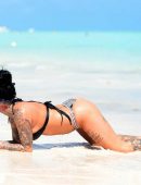 Jemma Lucy Sunbathing at a Beach in Spanish