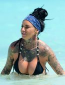Jemma Lucy Sunbathing at a Beach in Spanish