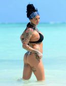 Jemma Lucy Sunbathing at a Beach in Spanish