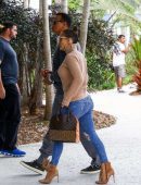 Jennifer Lopez Booty in Jeans Arriving at a Medical Office in Miami