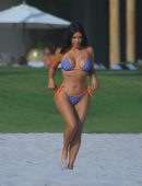 Kim Kardashian in Blue Bikini on Vacation in Mexico