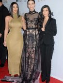 Kim Kardashian and Kourtney Kardashian at the Premiere of Film 'The Promise' in Los Angeles