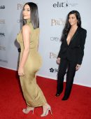 Kim Kardashian and Kourtney Kardashian at the Premiere of Film 'The Promise' in Los Angeles