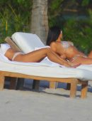 Kim Kardashian and Kourtney Kardashian in Bikini at the Beach in Mexico