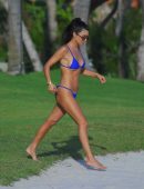 Kourtney Kardashian in Blue Bikini on Vacation in Mexico