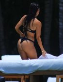 Kourtney Kardashian Booty in Black Bikini in Mexico