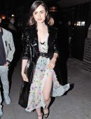 Lily Collins at Chiltern Firehouse with Friends in London