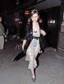 Lily Collins at Chiltern Firehouse with Friends in London
