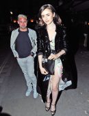 Lily Collins at Chiltern Firehouse with Friends in London