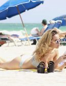Lisa Opie in Bikini at the Beach in Miami