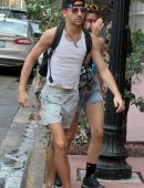 Lourdes Leon Leggy in Denim Shorts at Miami Beach