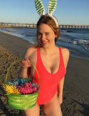 Maitland Ward on the Set of an Easter Themed Photoshoot in Long Beach