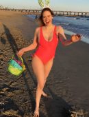 Maitland Ward on the Set of an Easter Themed Photoshoot in Long Beach