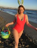 Maitland Ward on the Set of an Easter Themed Photoshoot in Long Beach