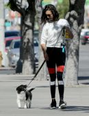 Nina Dobrev Walking her Dog in West Hollywood