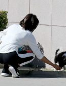 Nina Dobrev Walking her Dog in West Hollywood