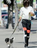 Nina Dobrev Walking her Dog in West Hollywood