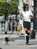 Nina Dobrev Walking her Dog in West Hollywood