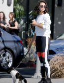 Nina Dobrev Walking her Dog in West Hollywood