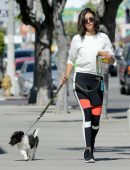 Nina Dobrev Walking her Dog in West Hollywood