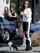 Nina Dobrev Walking her Dog in West Hollywood