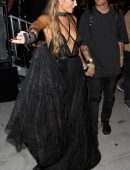 Paris Hilton – Braless See-Through Candids at Coachella