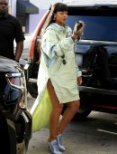 Rihanna Leggy, Arriving at Her Fenty and Puma Pop-up Store in Los Angeles