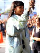Rihanna Leggy, Arriving at Her Fenty and Puma Pop-up Store in Los Angeles