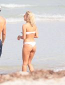 Selena Weber in White Bikini on the Miami Beach