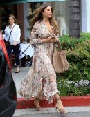 Sofia Vergara - Long Dress showing Cleavage Out For Lunch in Beverly Hills