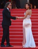 Bella Hadid Upskirt at Opening Ceremony of 70th Cannes Film Festival