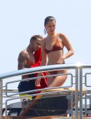 Bella Hadid in Brown Bikini on a Yacht in Cannes