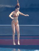 Bella Hadid in Brown Bikini on a Yacht in Cannes