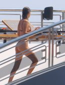 Bella Hadid in Brown Bikini on a Yacht in Cannes