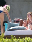 Bella Thorne and her Sister in Bikini, Relaxing Poolside in Cannes