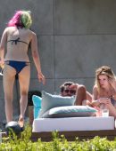 Bella Thorne and her Sister in Bikini, Relaxing Poolside in Cannes