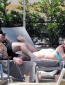 Brooke Vincent in Bikini at Pool in Marbella