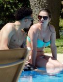 Brooke Vincent in Bikini at Pool in Marbella