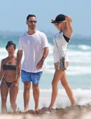 Caroline Vreeland Changing in a Bikini at the Beach in Tulum