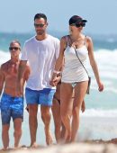 Caroline Vreeland Changing in a Bikini at the Beach in Tulum