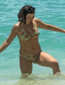 Catherine Harding Booty in Bikini on the Beach in Barbados