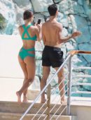 Emily Ratajkowski in Green Bikini in and Around Pool in Eden Roc, Cannes