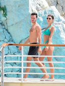 Emily Ratajkowski in Green Bikini in and Around Pool in Eden Roc, Cannes